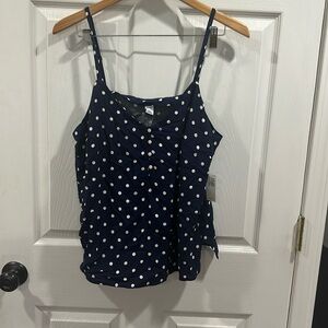 Old navy cute polka dot navy and white tank
